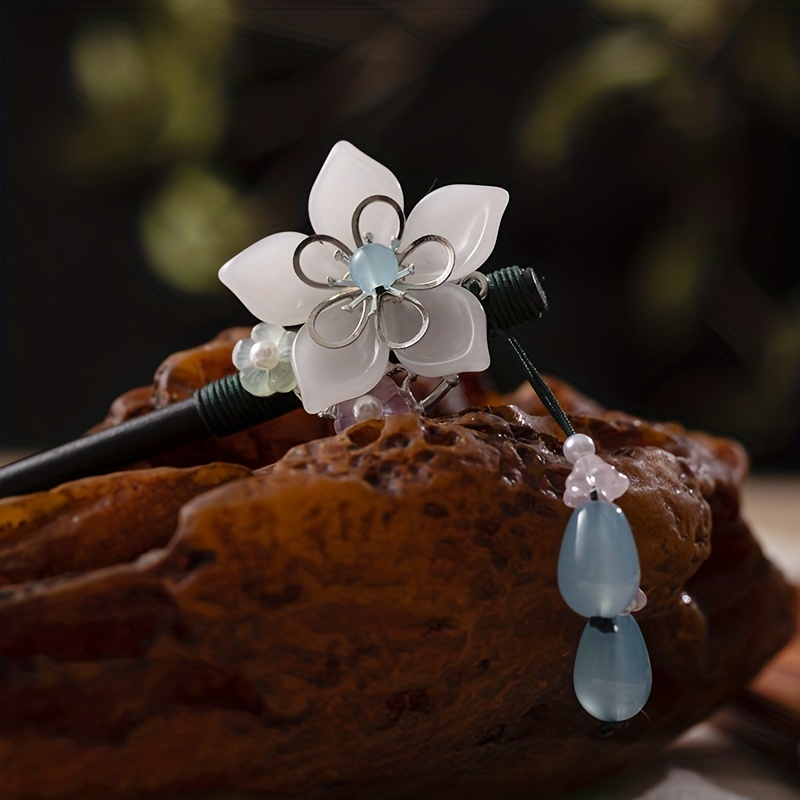 flor mujer horquillas cáñamo horquillas pelo chino horquilla flores palitos  para el pelo