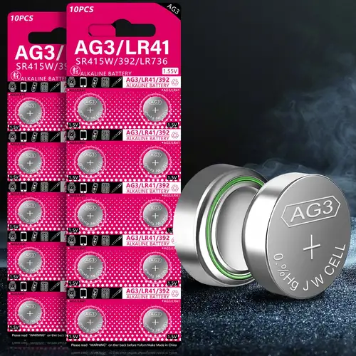100pcs Coin Alkaline Battery Ag3 1 55v Button Batteries Lr41 - Temu