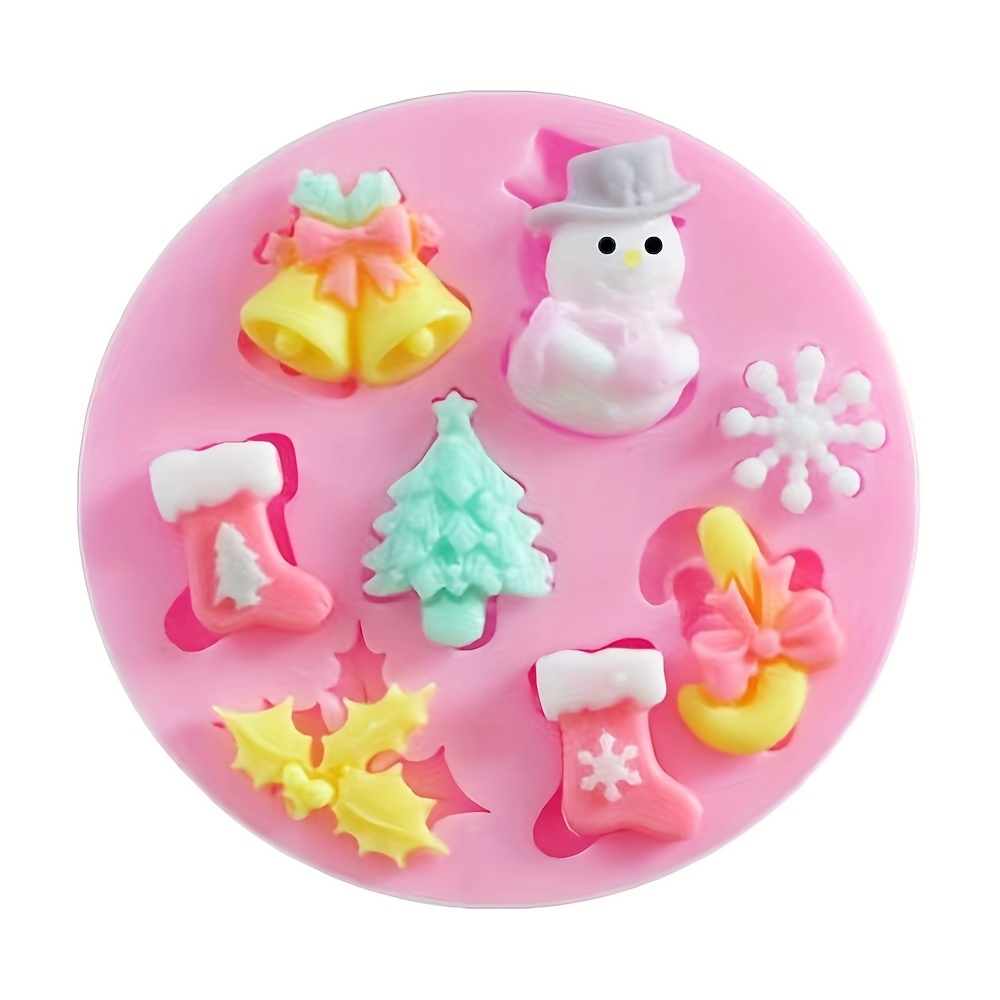 Creative Christmas Cake Mold Fondant DIY Snowflake Snowman Sock Cake  Silicone Mold Sugar Craft Baking Tools Kitchen Decorations