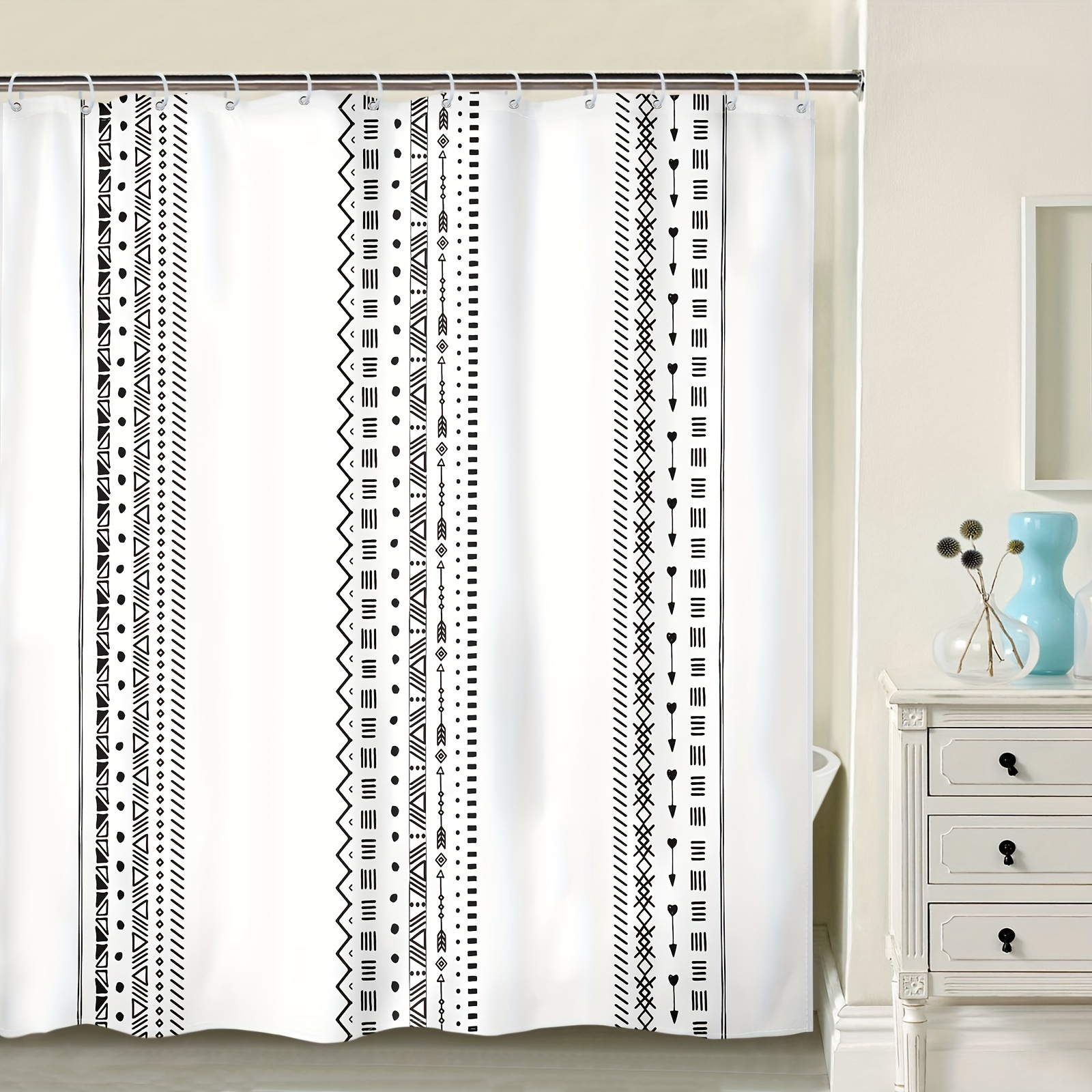 Farmhouse Kapok Pattern Shower Curtain Waterproof Polyester - Temu