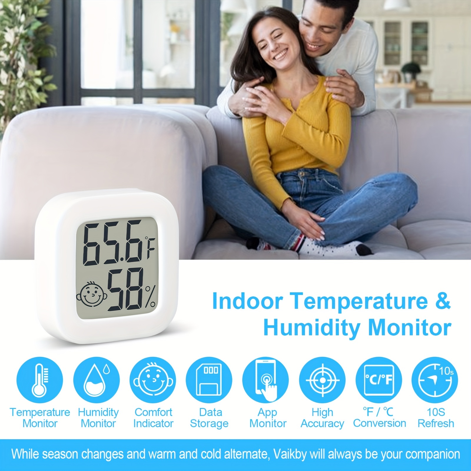 ORIA Mini Digital Thermometer Hygrometer, Indoor Thermometer Humidity  Meter, Room Thermometer Humidity Monitor with LCD Display for Home,  Greenhouse