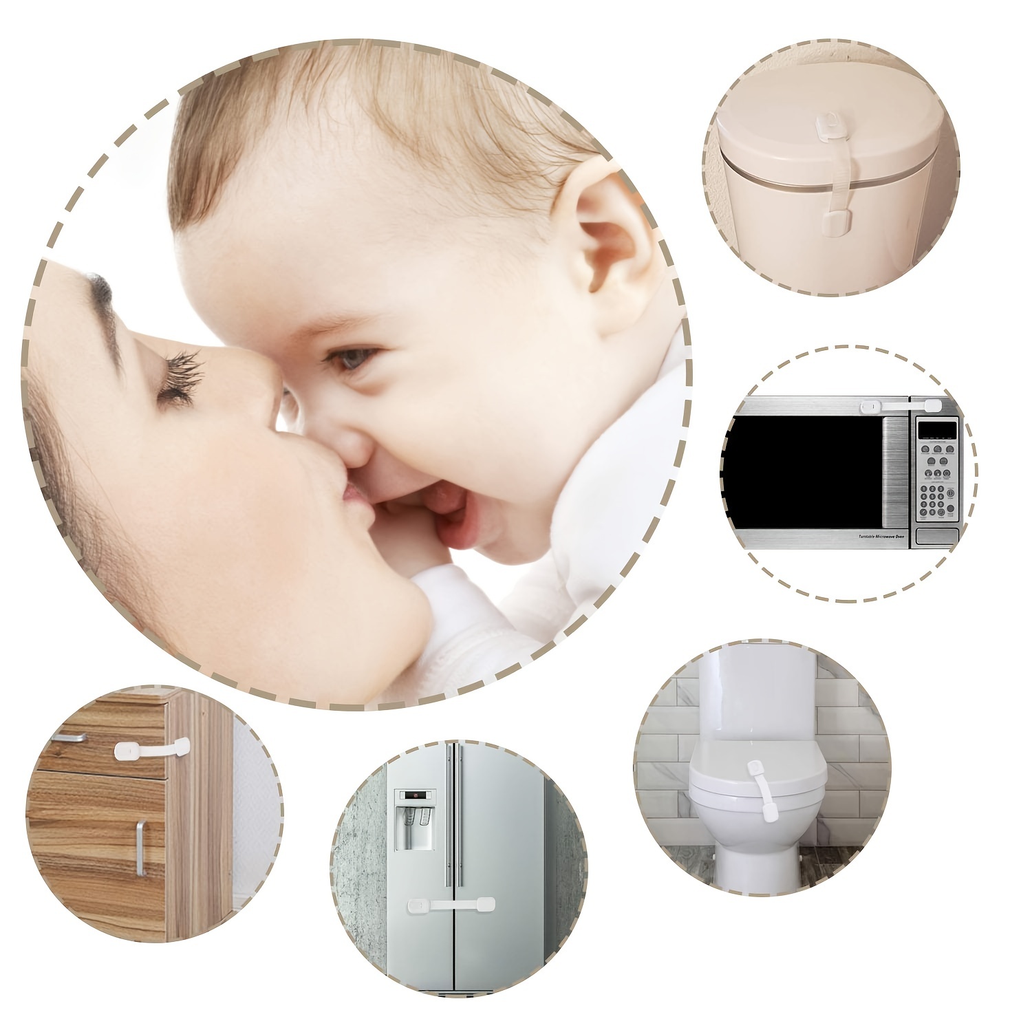 Serrures bébé auto-adhésives sans perçage sangle de sécurité enfant serrures  pour réfrigérateur tiroir sièges de toilette meubles armoires Uniquement  1,50 BHD بات بات Mobile