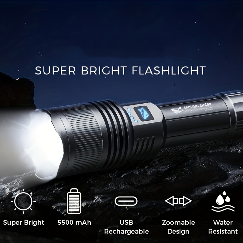 Linterna LED tactica Recargable Linternas Alta Potencia de Casa Batería  Poderoso 