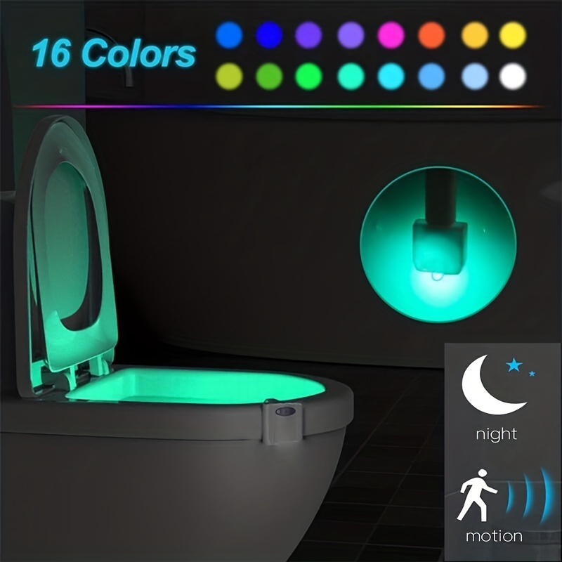 Toilet Night Lights, 16 Color Motion Sensor, Hanging Human Activation  Detection, Color Changing Led Toilet Light, Bathroom Accessories - Temu