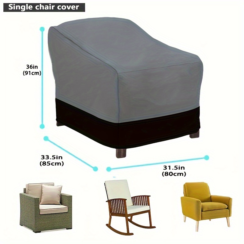 Image of 1-piece Dual-color Sofa Cover - Thickened Durable Uv-resistant Outdoor Patio Furniture Protector, Polyester Material, Drawstring Closure Design, Use, Suitable For Patio And Garden