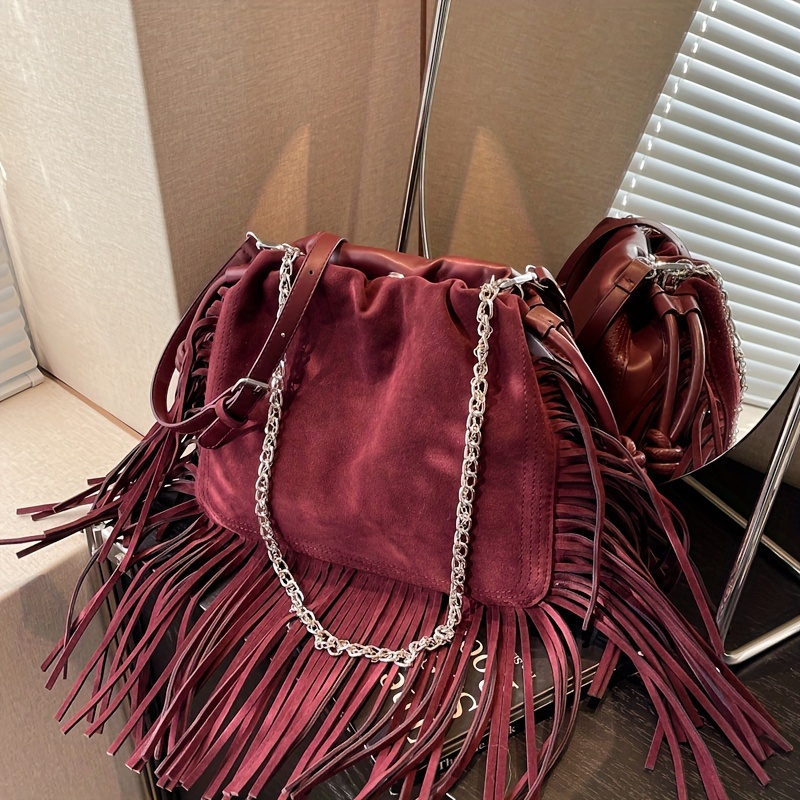 Ruched Detail Large Capacity Bucket Bag