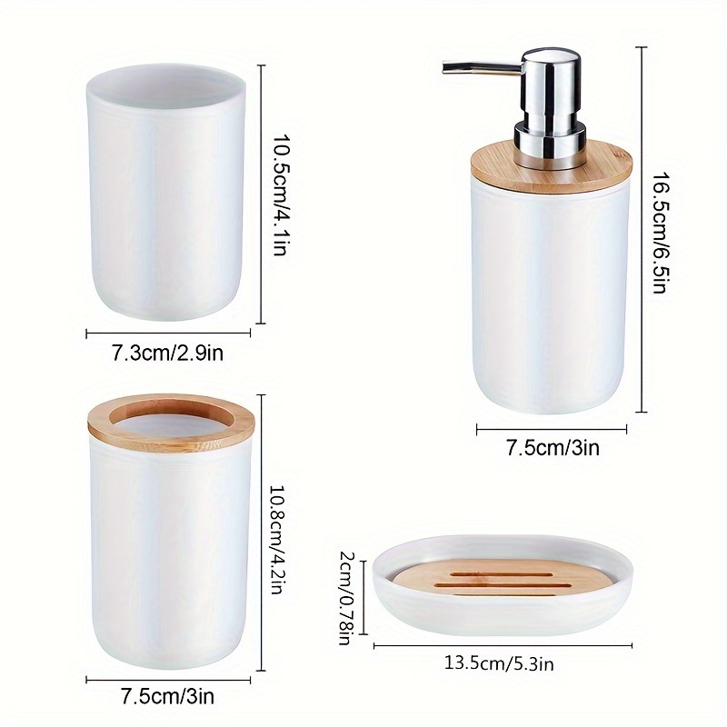 Set Accessori Bagno In Plastica 4 Pezzi Include Dispenser - Temu Italy