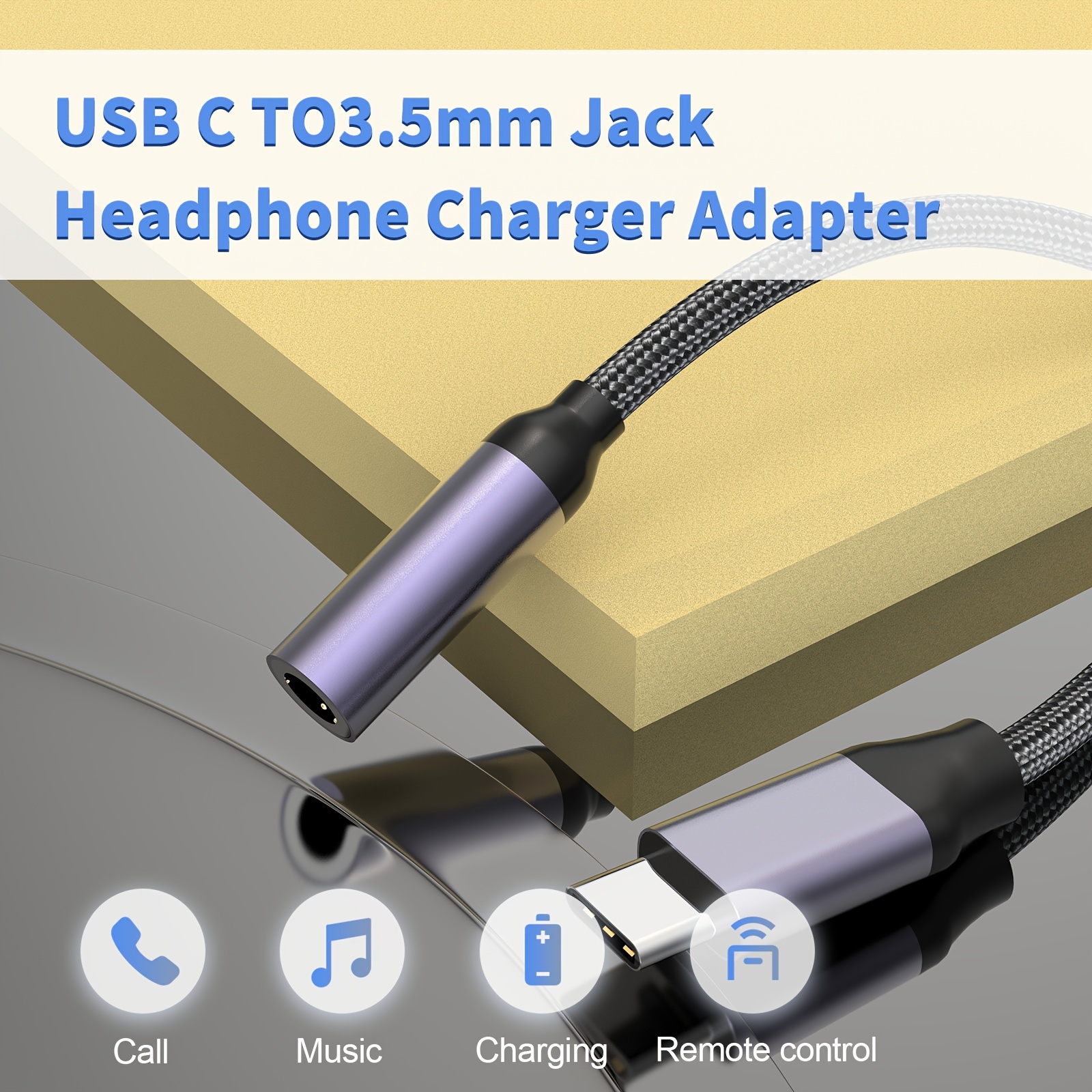 USB C to 3.5mm Audio Aux Jack Cable, USB C to 3.5mm Headphone Audio Cord  Car Stereo Aux Cable Compatible with iPhone 15/15 Pro Max, Google Pixel