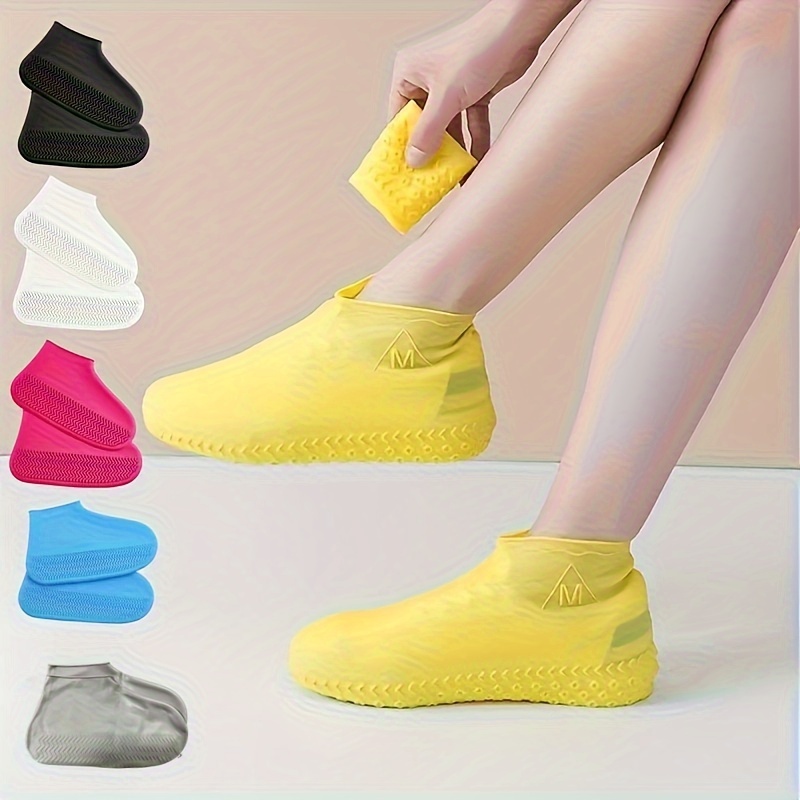 1 Paire De Couvre-chaussures De Pluie Réutilisables En Silicone Imperméable  Et Anti-poussière, Mode en ligne