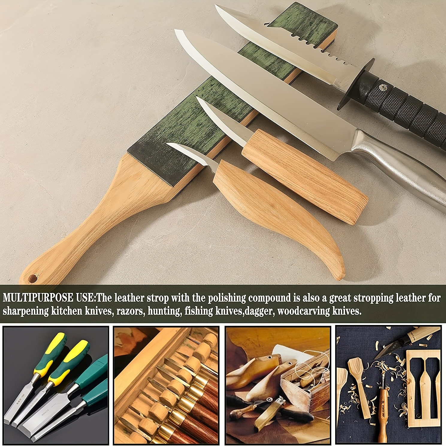 Vintage Razor Sharpener, Blade Honing, Leather Strop Double Sided,  Professional Strop, Knife Sharpening Tool, Honing Strop, Polishing Tool 