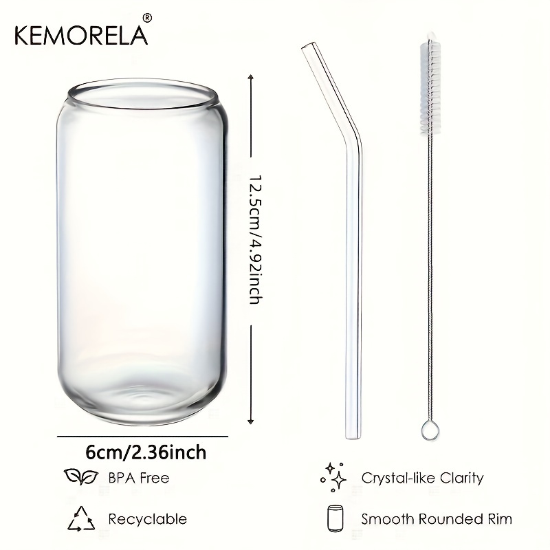 High Borosilicate Glass Water Cup With Airtight Lids Straws - Temu