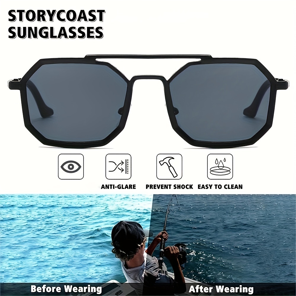 Vintage Geometric Large Lens Double Bridges Sunglasses For Men Women  Outdoor Party Vacation Travel Driving Decors Photo Props 4 Colors Available  - Jewelry & Accessories - Temu