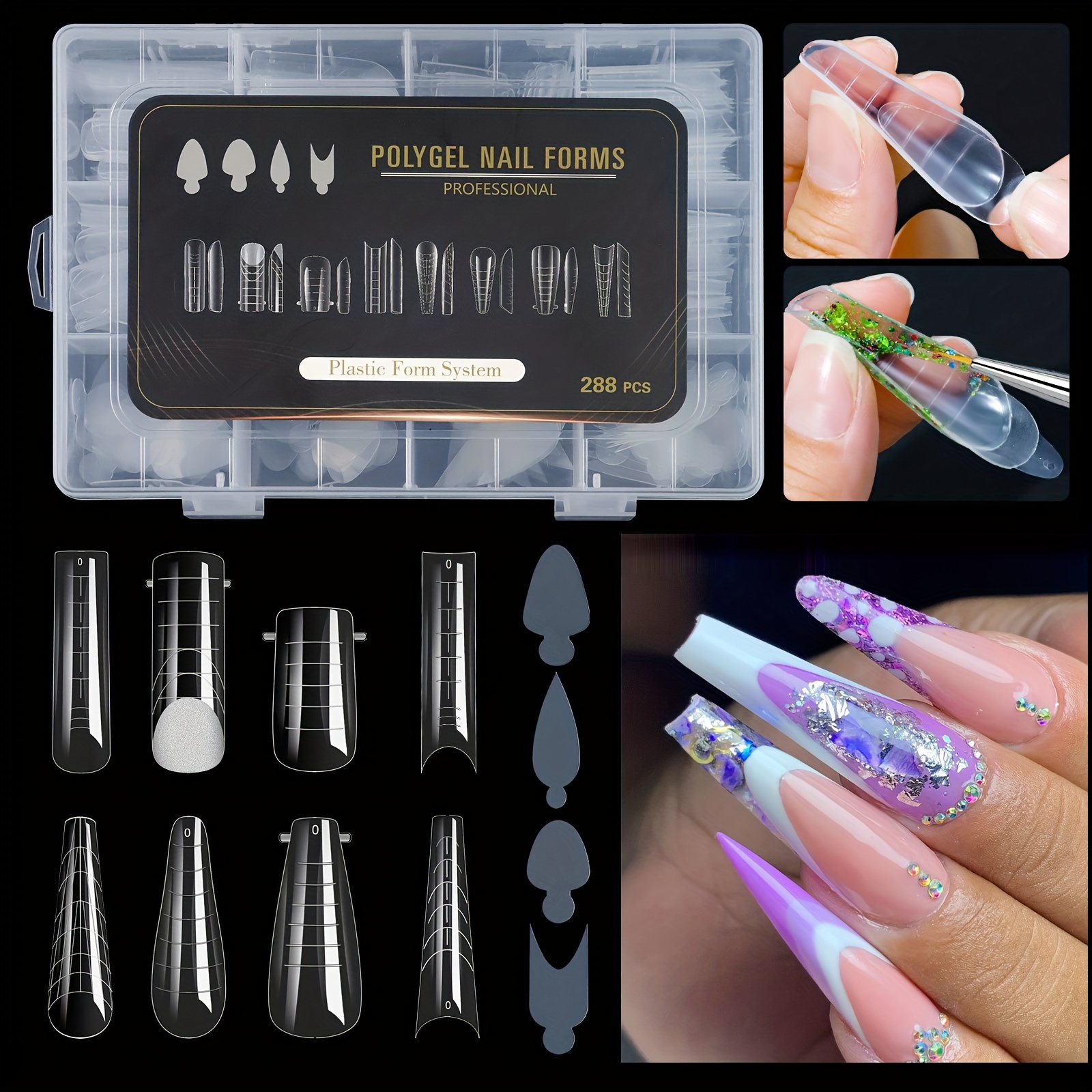 Acrylic Gel Manicure Extension Tool Nail Art Tip Shape Guide - Temu