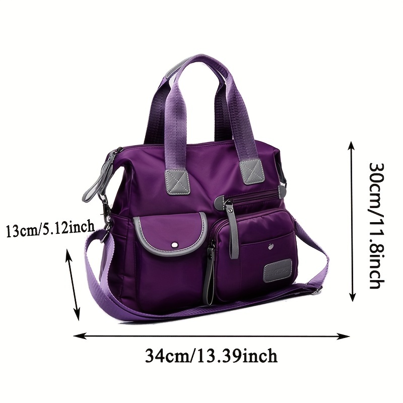 Szxzygs Sling Bag for Women,Nylon Cloth Bag One Shoulder Bag Lightweight Tote Bag Large Capacity Bag Multi Pockets Large Capacity Waterproof Casual