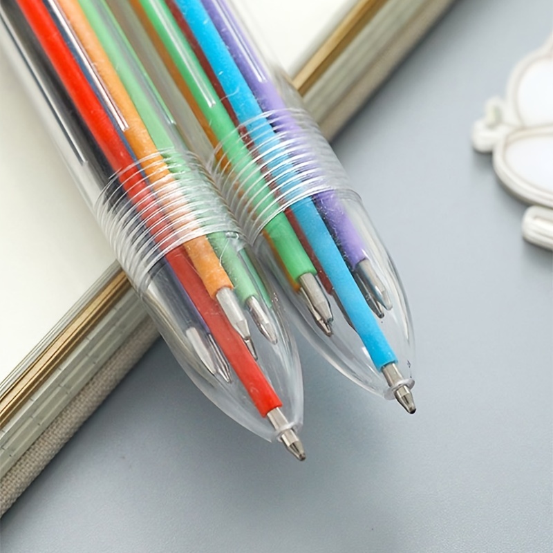 Press Pen 6 color Ballpoint Pen Creative Cute Cartoon Color - Temu