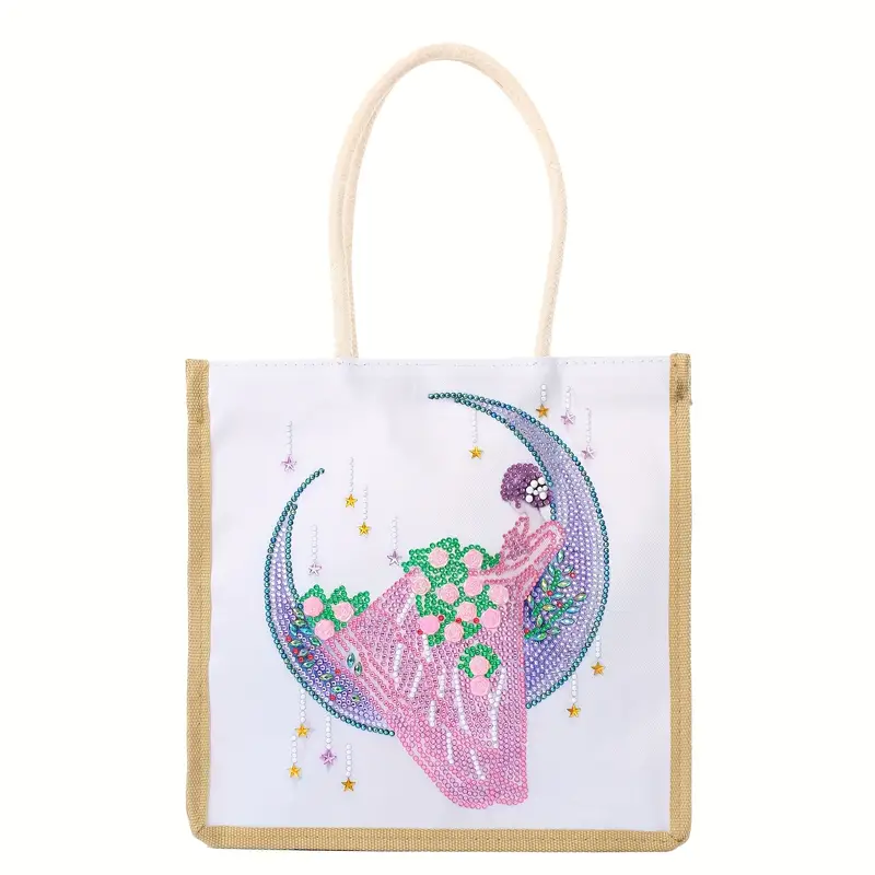 Diy Artificial Diamond Painting Shopping Bag Size Canva Fabric Bag For  Women Crystal Rhinestones Diamond Art Shopping Bag Special Shaped Diamond  Painting Canvas Bags For Adults - Temu
