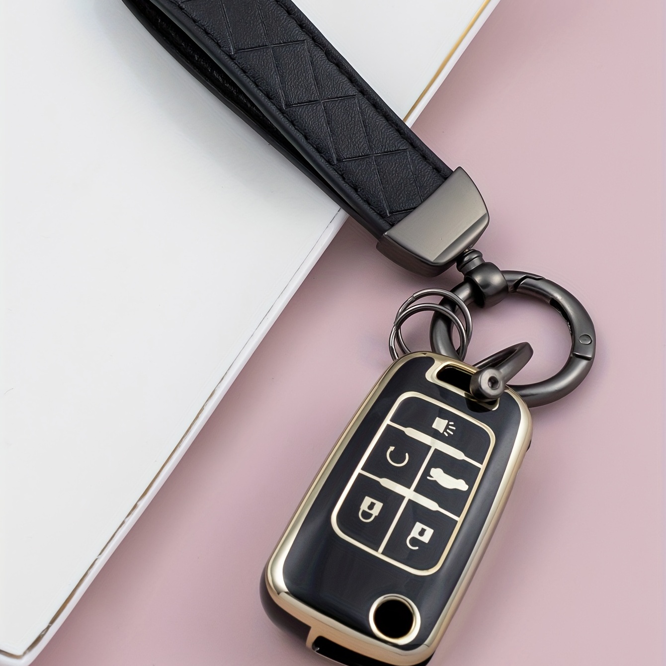 Handgemachte Leder Buick, Chevrolet, GMC Schlüsseltasche, 3 Knopf