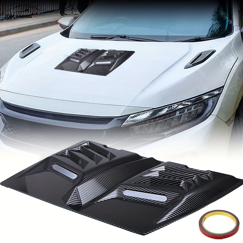 48cm/18.9in Car Air Flow Intake Hood Scoop Vent Bonnet Decorative Covers  Center Side Air Outlet Hood Universal Auto Exterior Accessories