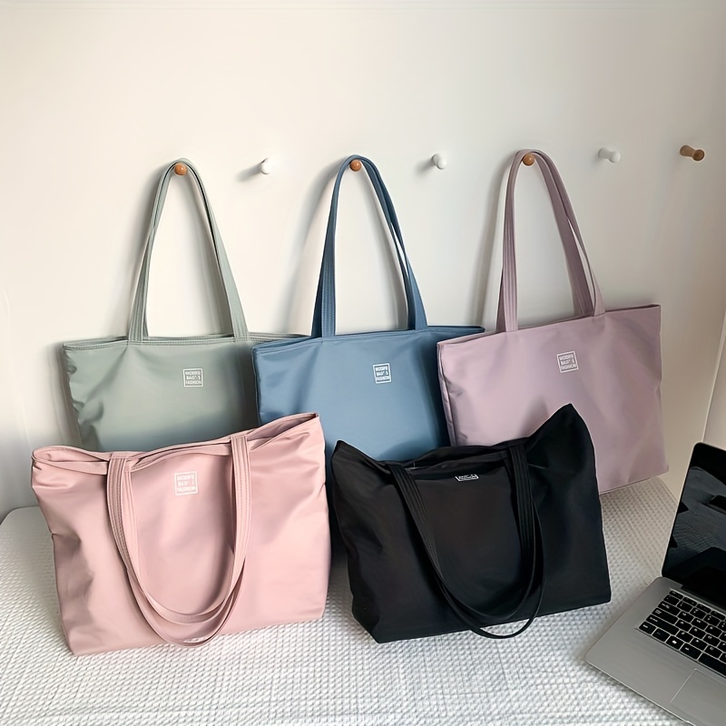 Minimalist Tote Shoulder Bag Letter Print Solid Bag For Work