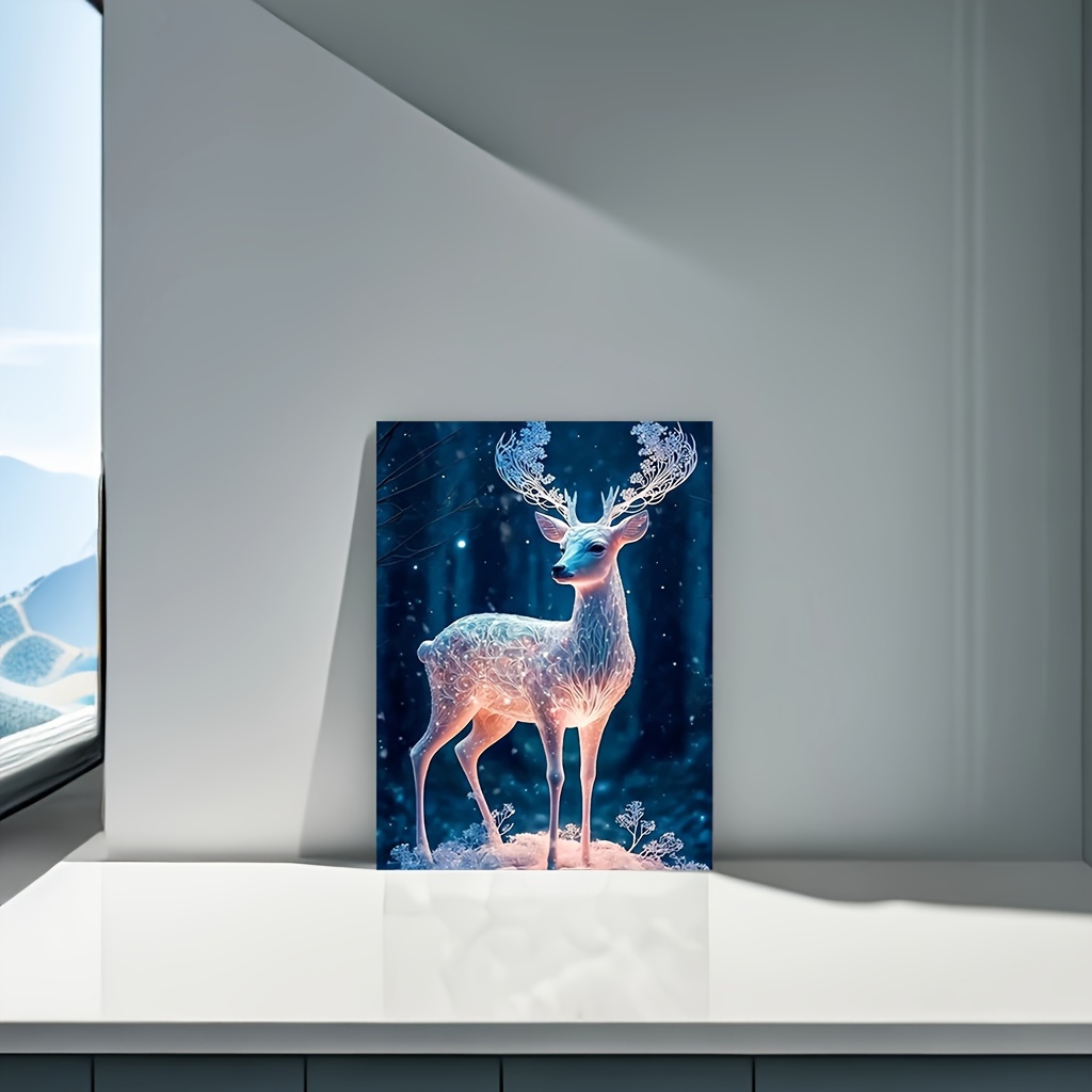 1pc 20*30cm DIY Artificial Diamond Painting Frameless Deer Diamond Painting  For Living Room Bedroom Decoration 7.87X11.8in/20X30cm