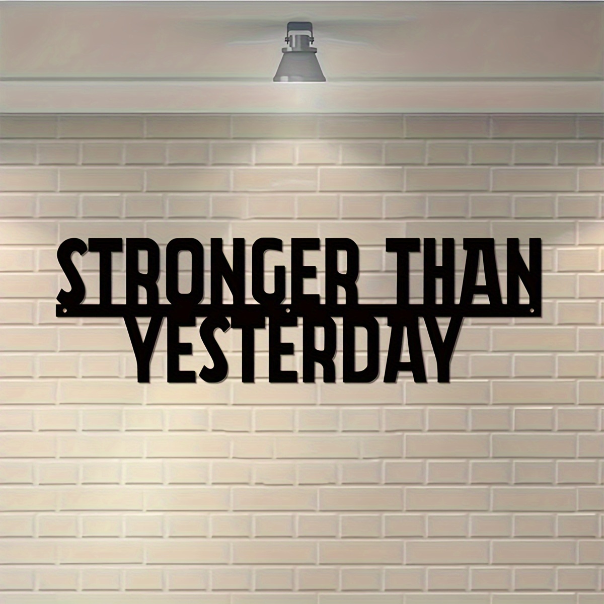 

1pc Stronger Than Yesterday - Motivational Metal Quote Sign - Workout Inspiration - Home Gym Decor - Workout Wall Art - Gifts