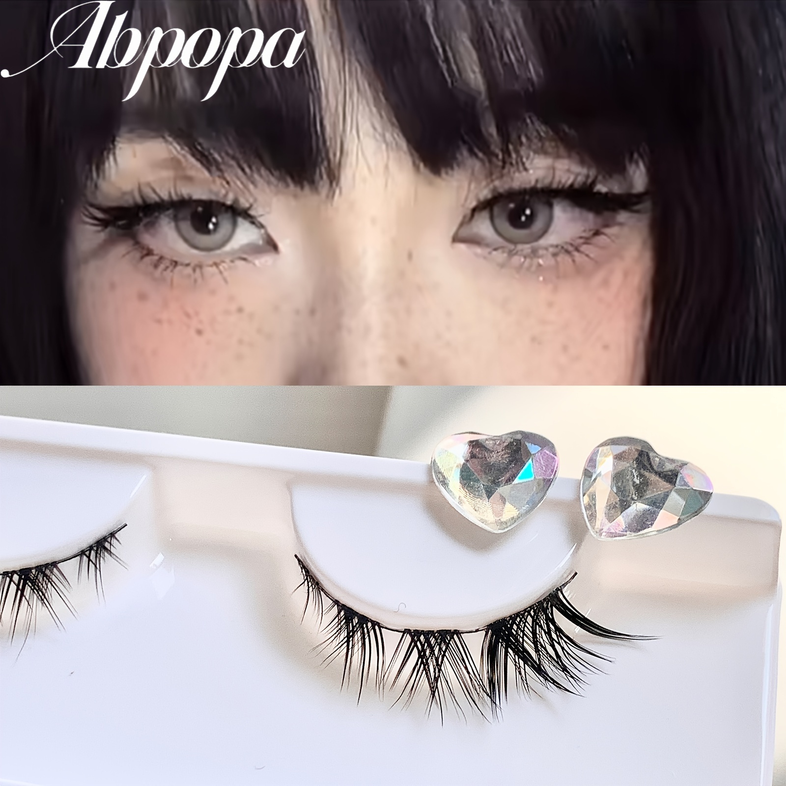 False Eyelashes Fox Eye Eye End Lengthening With Rhinestone - Temu