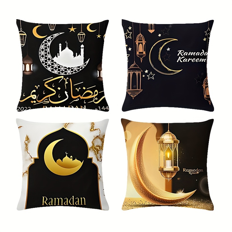 Eid Moubarak Décor Coussin Housse Ramadan Décorations Pour La Maison  Islamique Musulman Décor Ramadan Kareem Eid Al Adha Ramada Taie d'oreiller