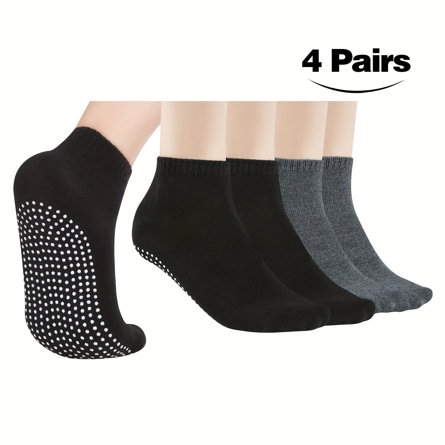 Pilates Ballet Barre Yoga Socks 4 Pack Non Skid Slip Sticky Grippers Socks  for Women : : Clothing, Shoes & Accessories