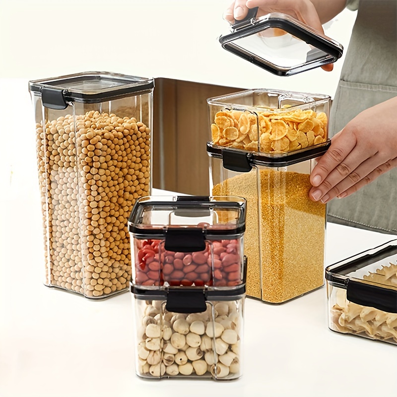 Food Storage Containers With Lids, Transparent Food Jars, Moisture-proof  Sealed Fresh-keeping Box, For Cereal, Rice, Pasta, Tea, Nuts And Coffee  Beans, Plastic Food Preservation Tank, Home Kitchen Supplies - Temu Israel