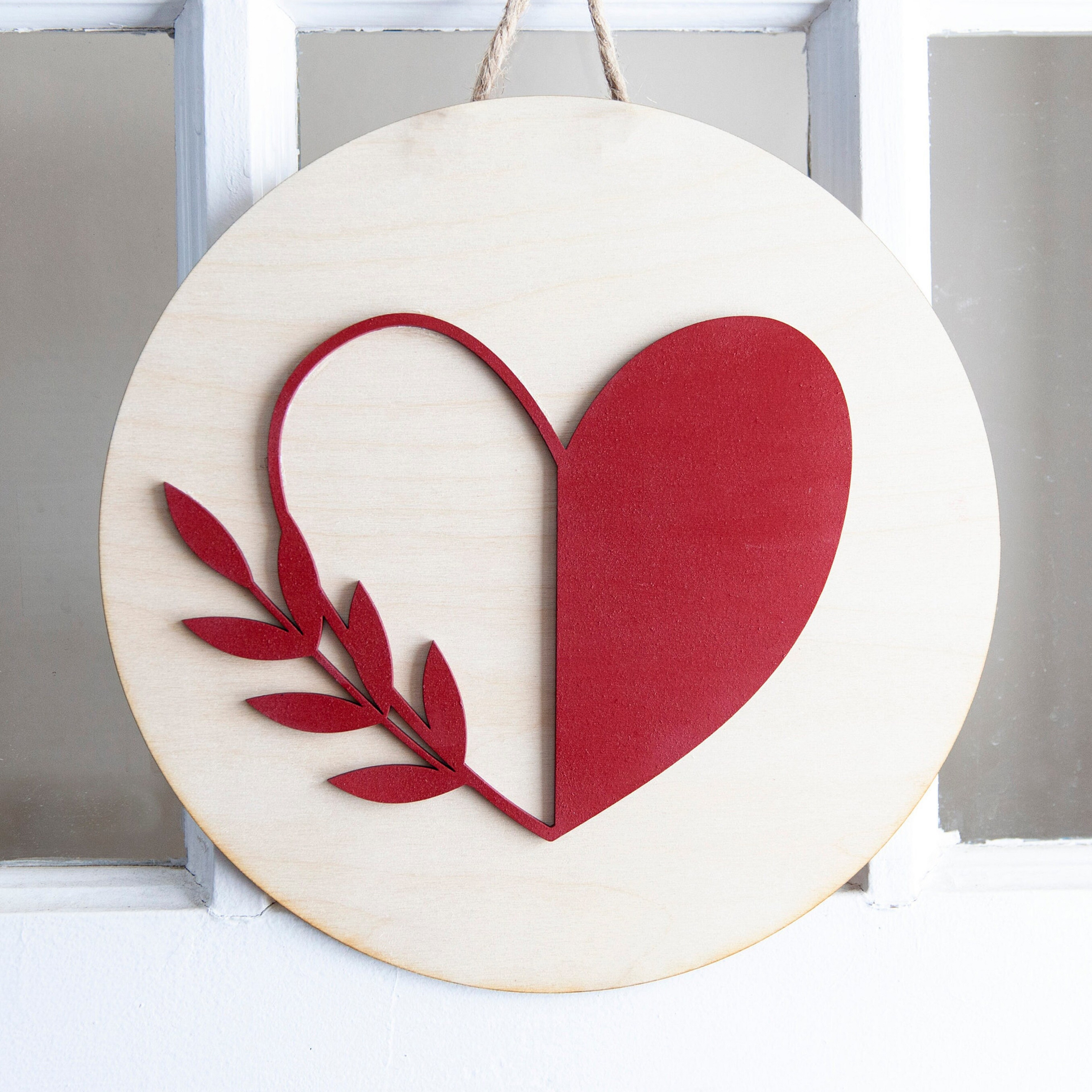 4 Rustic Wood Heart Ornaments Hanging Valentine Wood Hearts 