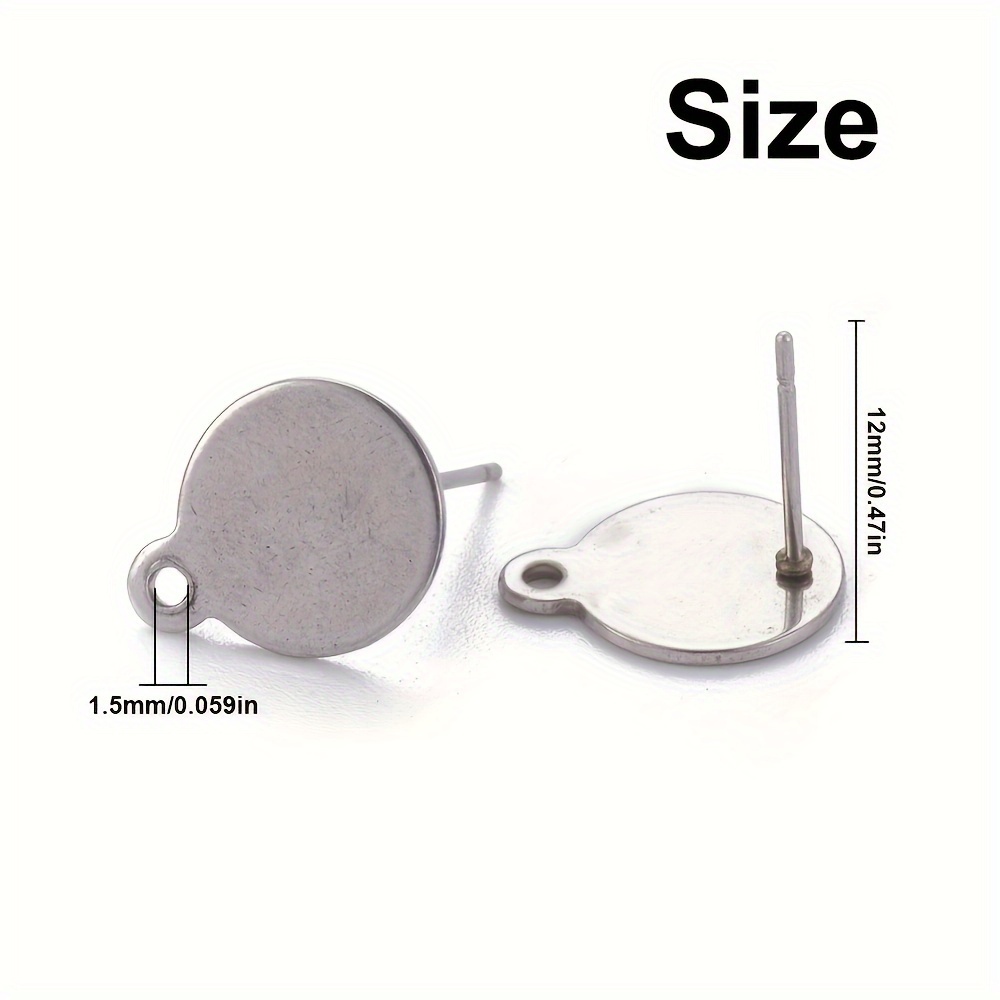 304 Stainless Steel Stud Earring Findings With Loop Ear - Temu