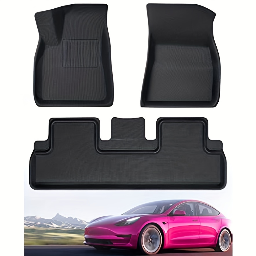 Auto Gummi Fußmatten Schwarz Premium Set passend für Tesla Model Y