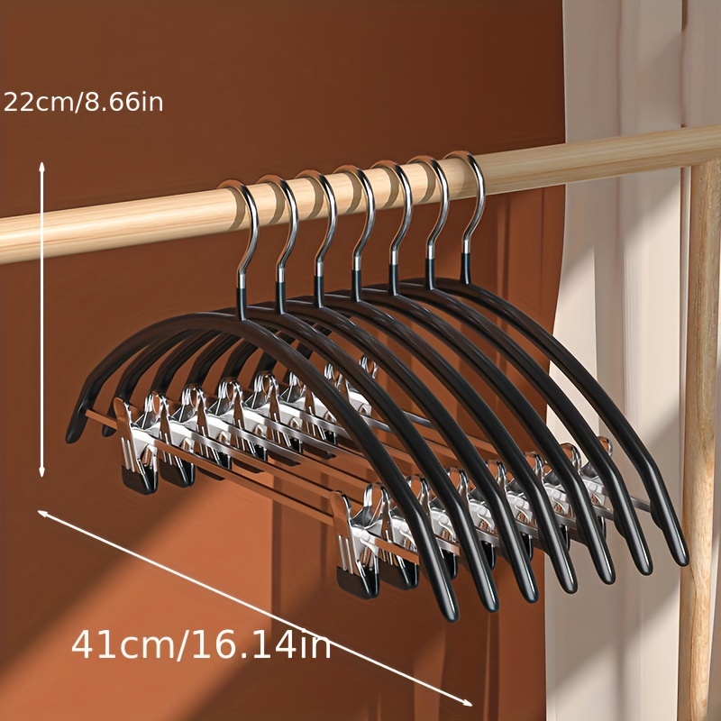 Traceless Non slip Metal Clothes Hangers With Grooves Heavy - Temu