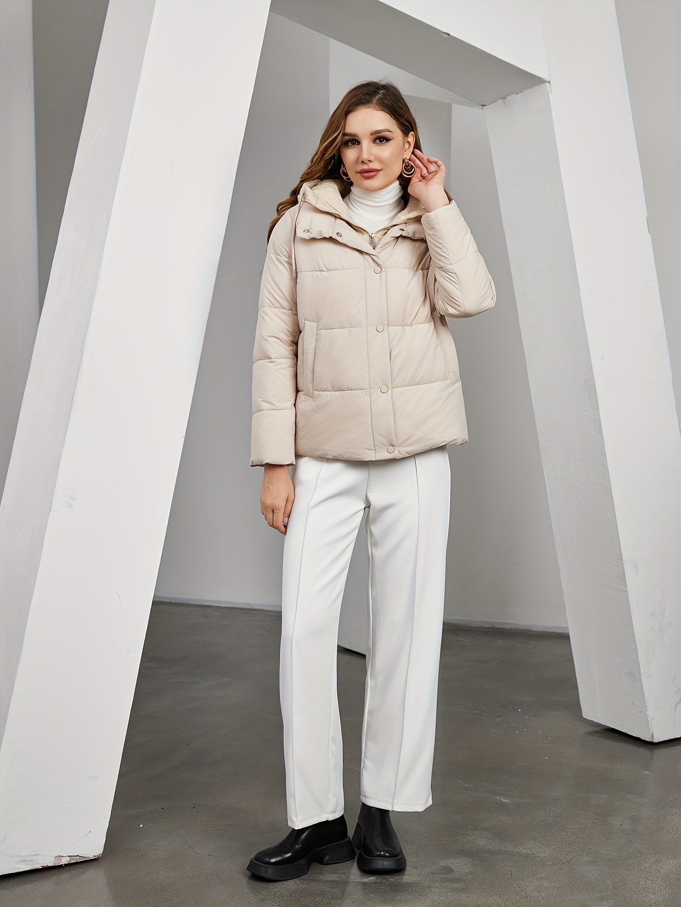 Cream padded hot sale coats womens