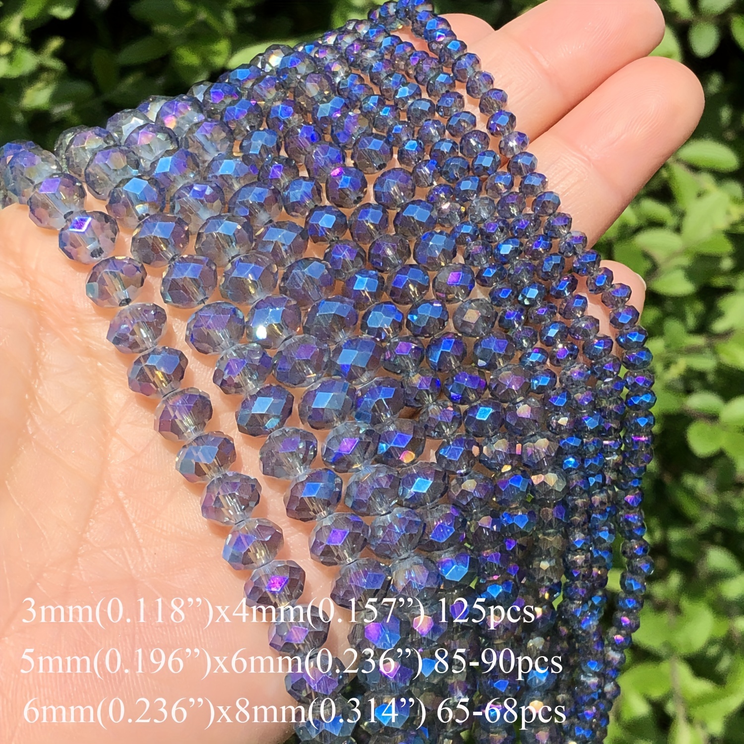 8mm Faceted Glass Beads Blue, Glass Jewelry Accessories
