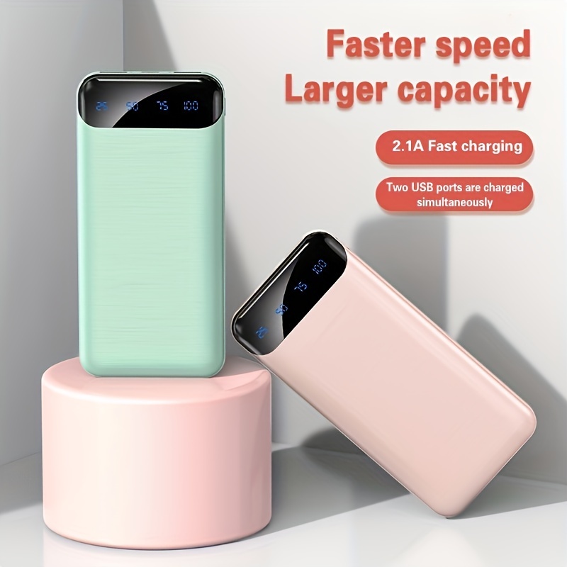 Mini Power Bank, 20000mAh Portable 4 in 1 Fast Charging Power Bank for  iOS/Micro/type-c/USB-A, Red 