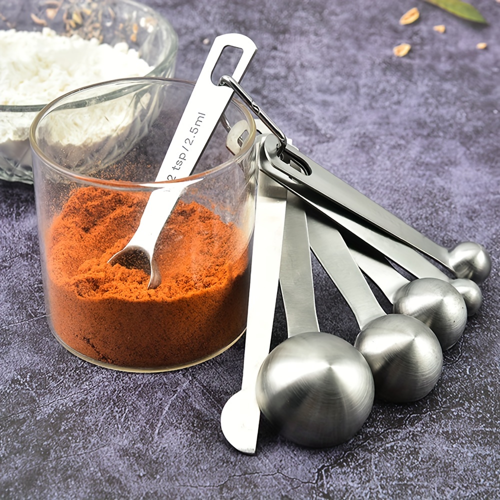 7Pcs Measuring Cups Set Stainless Steel Measuring Coffee Spoon