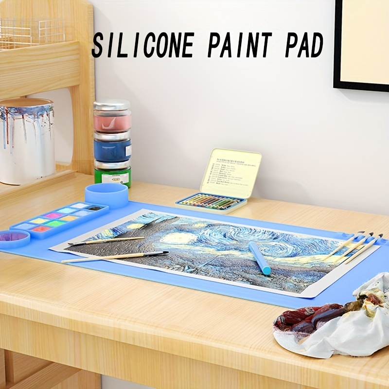 Silicone Art mat for Kids - Paint pad - Silicone mats for  Crafts - Paint Trays for Kids - Silicone Craft mat - Silicone Painting mat  - Marche Carlo Mats (2P