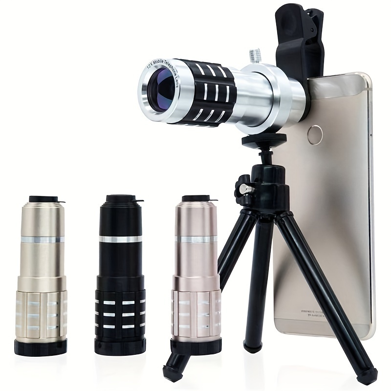 ✓ Telescopio monocular para lente de celular zoom 12x