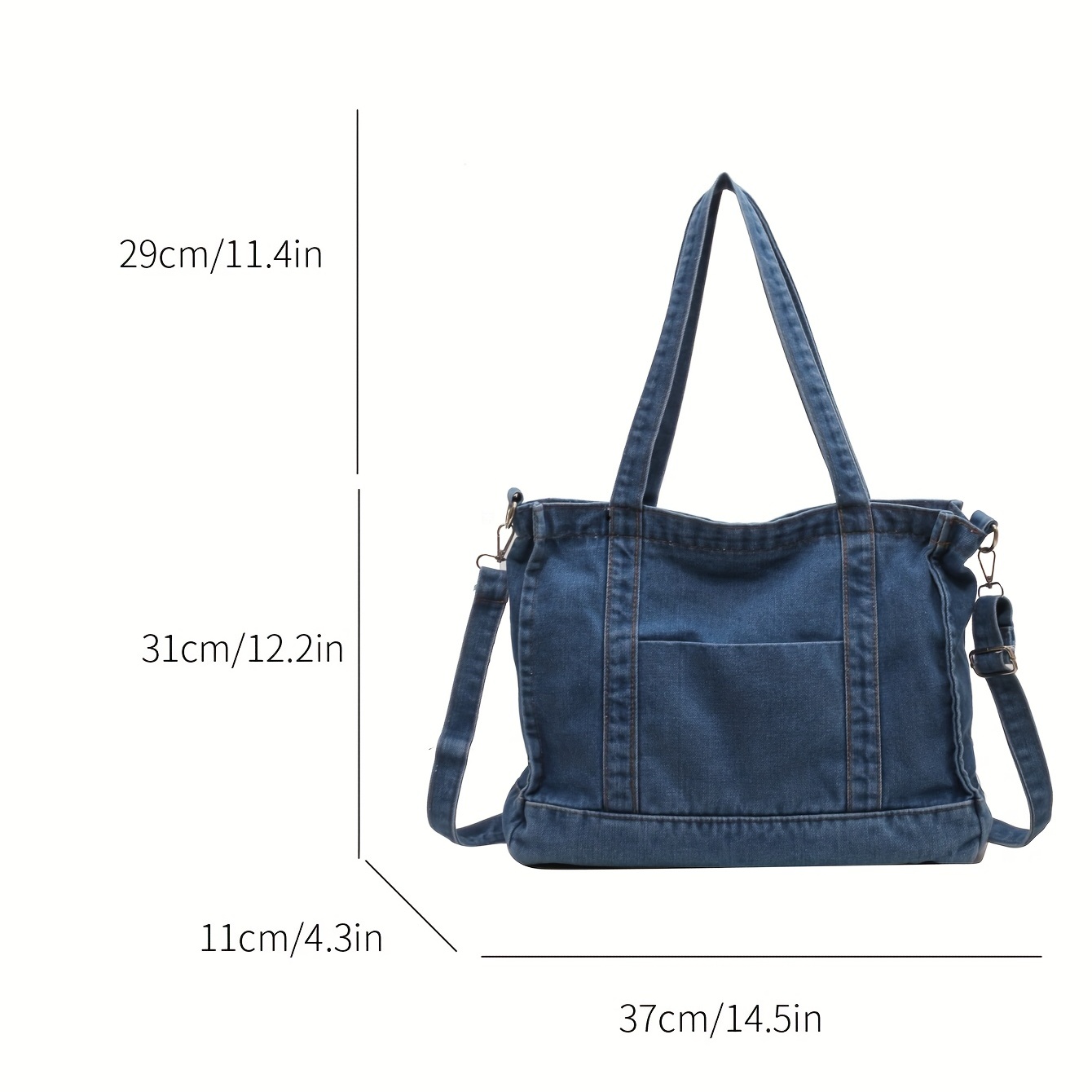 Denim Tote Bag For Women, Large Capacity Shoulder Bag, Y2k Sweet