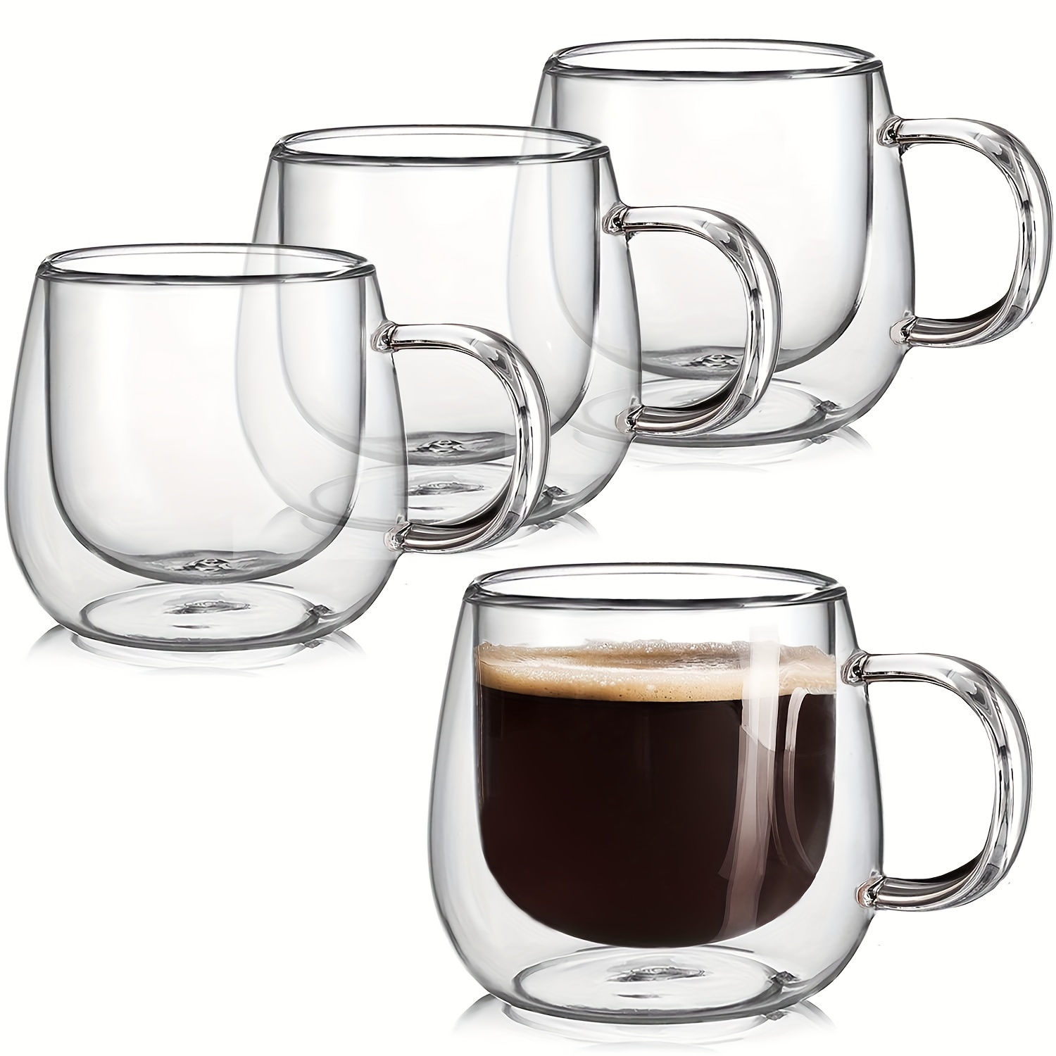 1pc, Expresso Cup, Double-Wall Insulated Glasses Cup Coffee Cup