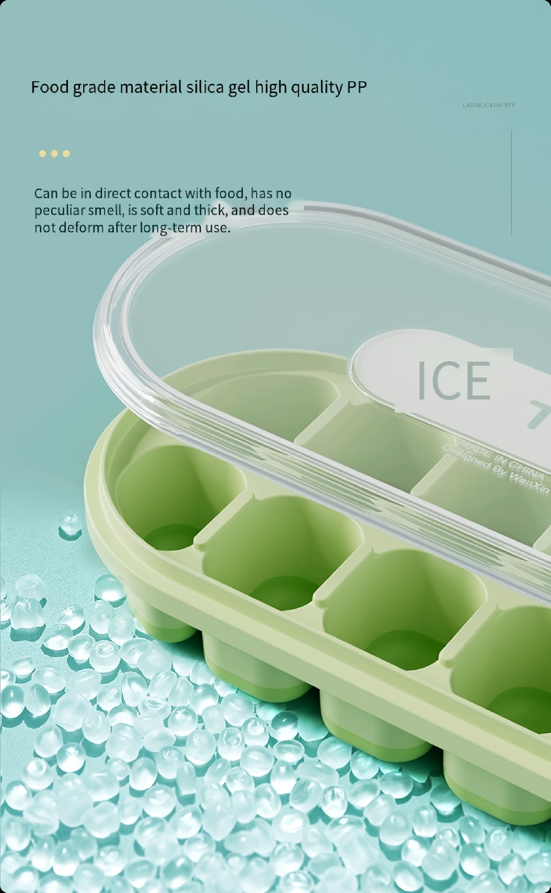 Ice Cube Trays with Lid and Ice Storage Bin - China Ice Storage