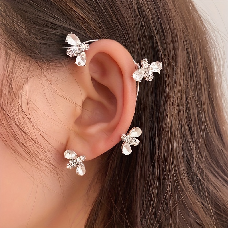 Fashion Golden Leaves Non piercing Ear Clips Earrings Girls - Temu