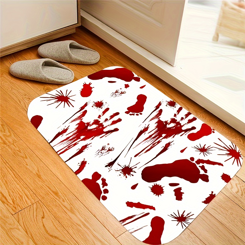 1pcs Footprint Design Anti-slip Door Mat Bath Rug Soft Washable