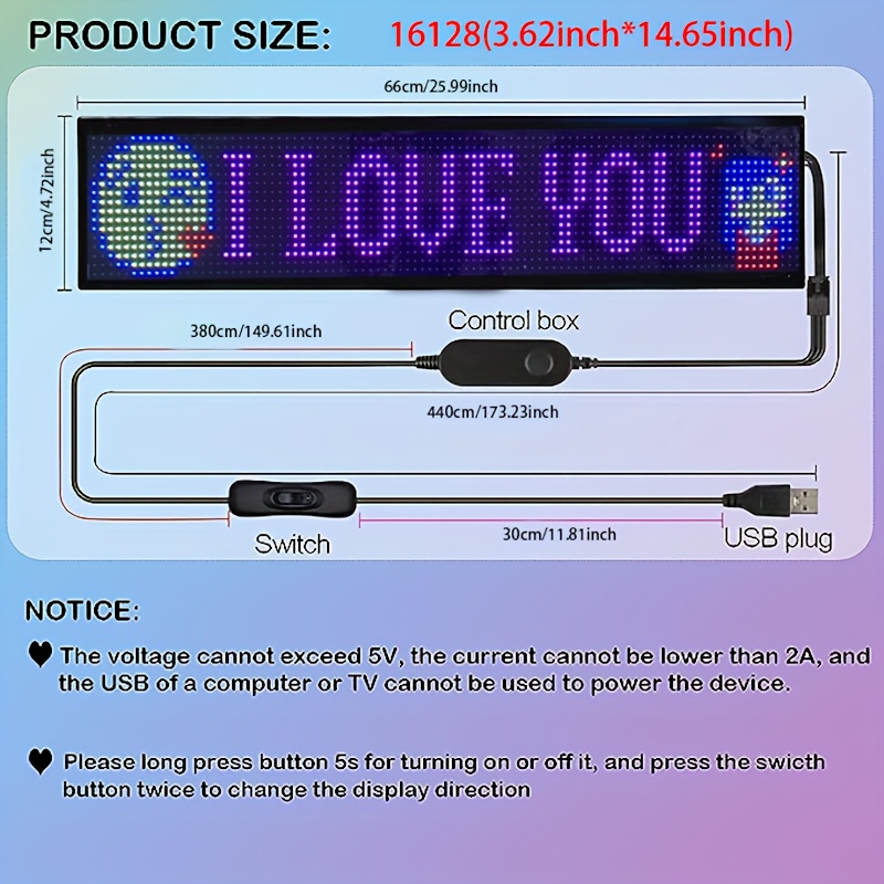 Led Matrix Pixel Panel Rgb Scrolling Led Sign App Temu