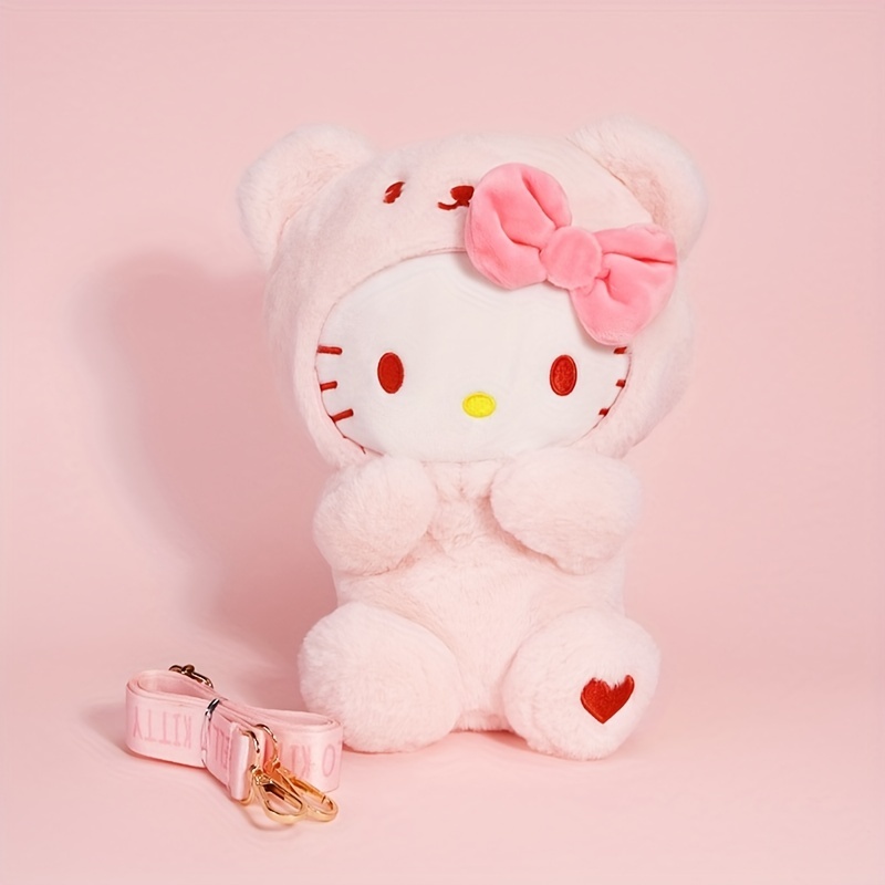 Hello Kitty Sanrio Plush Kawaii Cartoon Cute Printed Small Square Bag  Shoulder Bag Anime Plush Toys