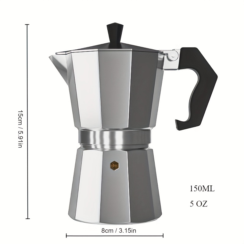 1pc 150ml Mini Aluminum Espresso Moka Pot, Italian Style Coffee