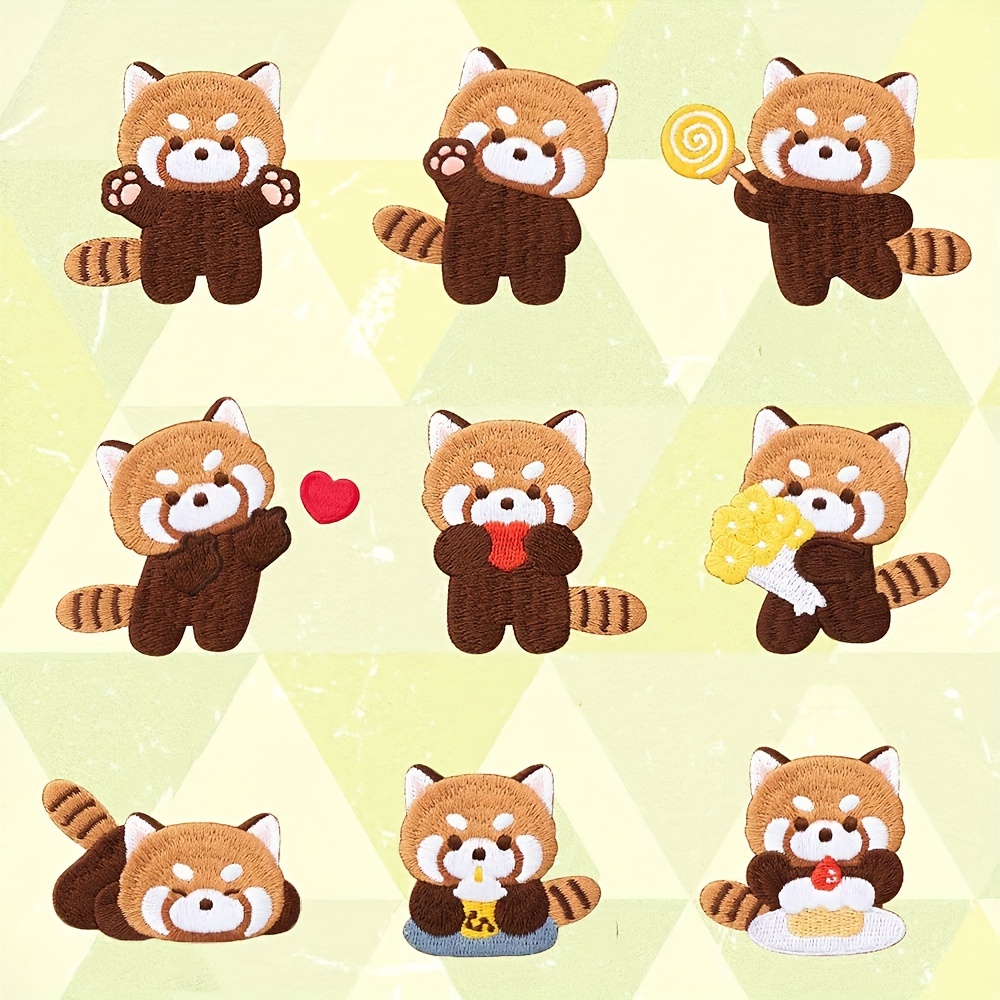 Red Panda Series Embroidered Patch Girls Cute Cartoon - Temu