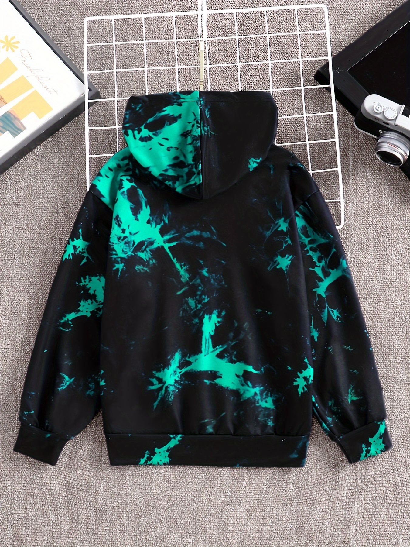 Black and green 2024 tie dye hoodie