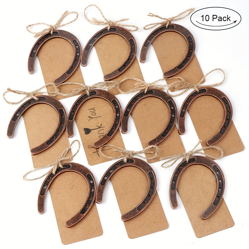  HDFSP 10pcs Lucky Horseshoe Wedding Favors with Kraft Tag,  Vintage Metal Mini Horseshoe Decorations for Rustic Wedding Birthday Party  Decorations : Home & Kitchen